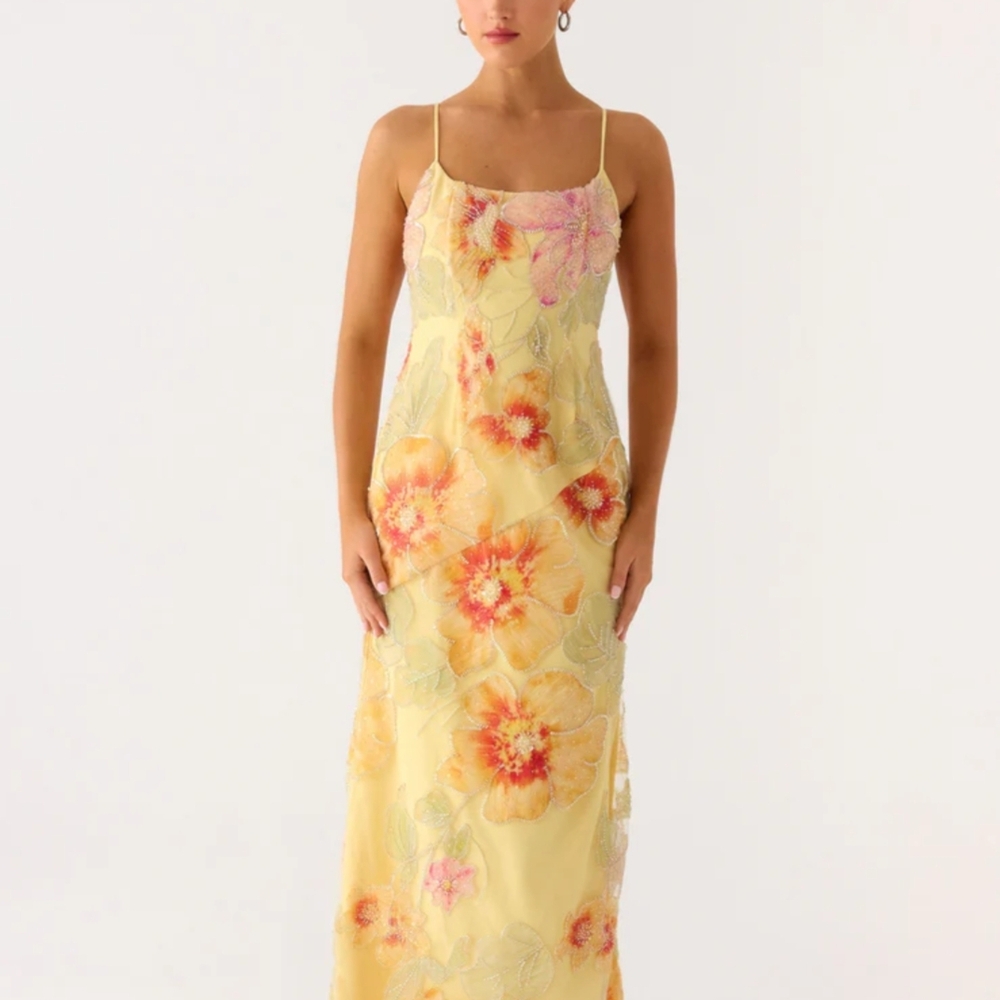 Peppermayo Yellow Floral Slip Maxi Dress